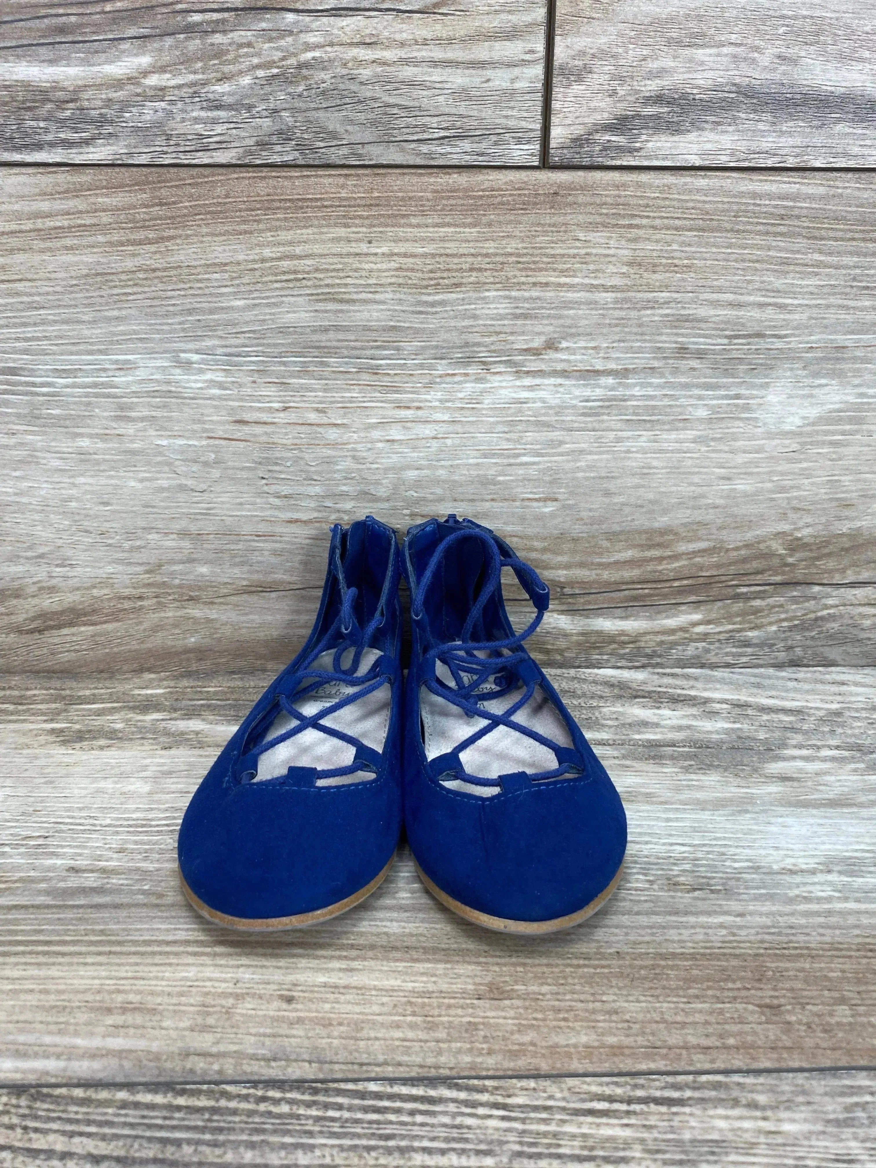 Zara Baby Lace Up Ballet Flats Blue Sz 5c Me n Mommy To Be