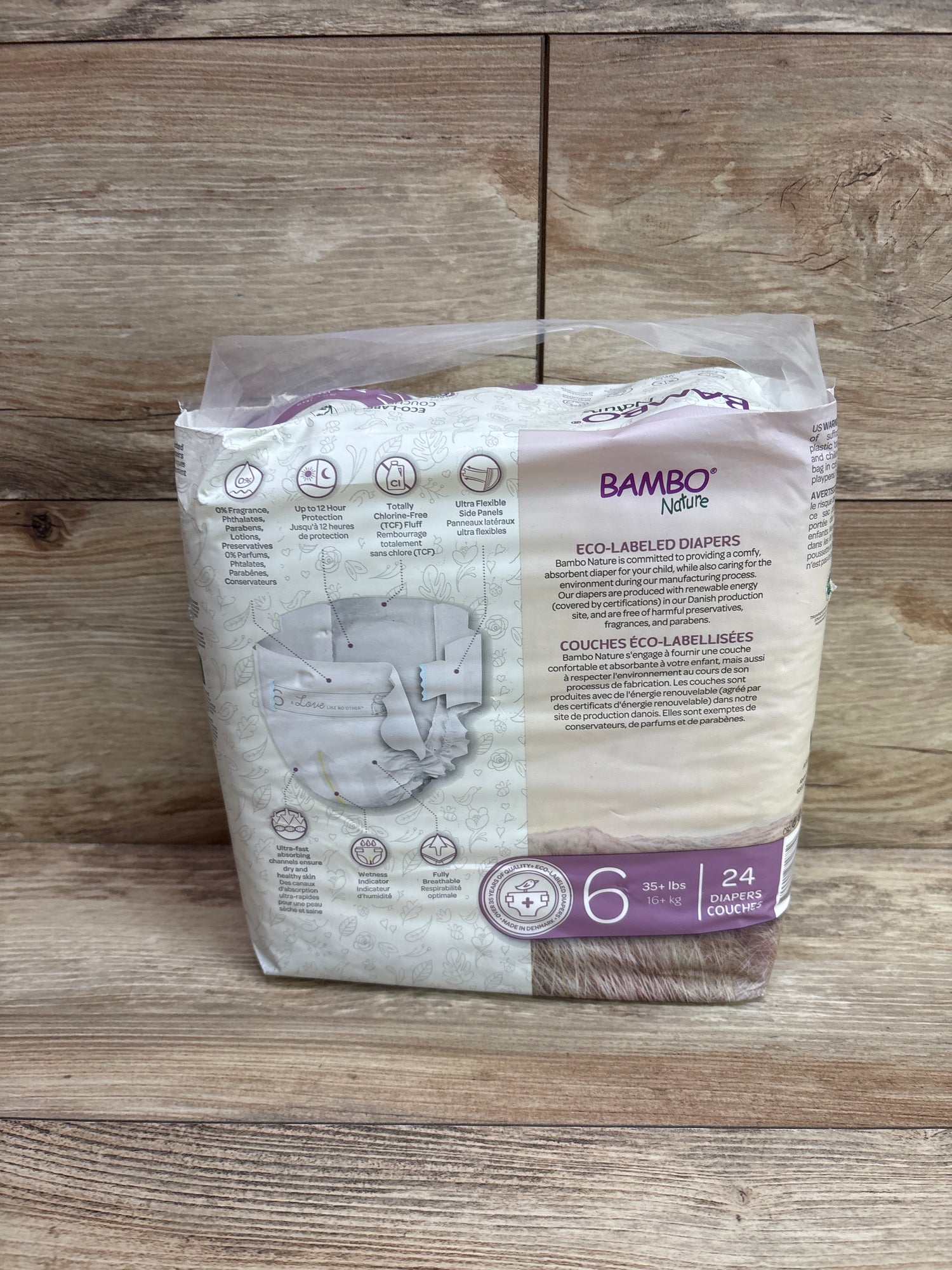 NEW Bambo Nature Dream Disposable Diapers, Size 6, 24 Count
