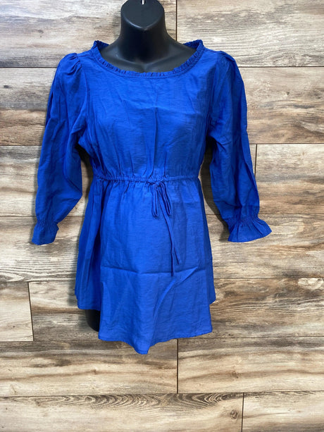 Isabel Maternity 3/4 Sleeve Blouse Blue sz Small - Me 'n Mommy To Be