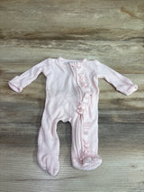 Caden Lane Bamboo Knit Ruffle Zipper Footie Pink sz Newborn