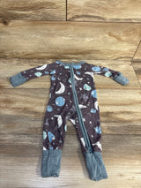 Little Sleepies Space Print Convertible Bamboo Sleeper Grey sz Newborn