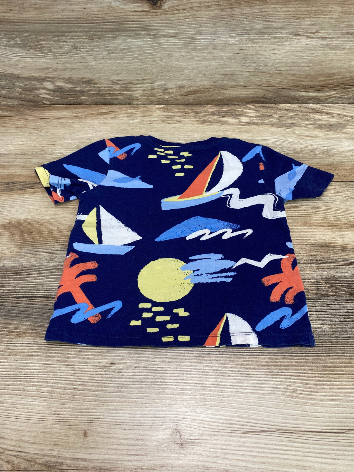 H&M Sailboat Print Shirt Blue sz 2T