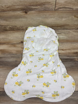 Bee Print Swaddle Wrap White sz 3-12m