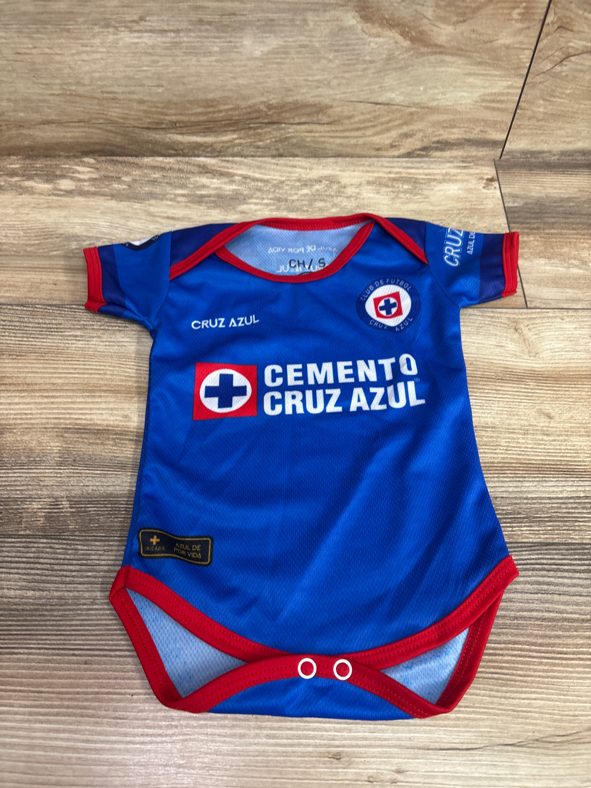 Cemento Cruz Azul Soccer Jersey Bodysuit Blue sz 12-18m