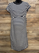 Isabel Maternity Striped Short Sleeve Dress White sz Small