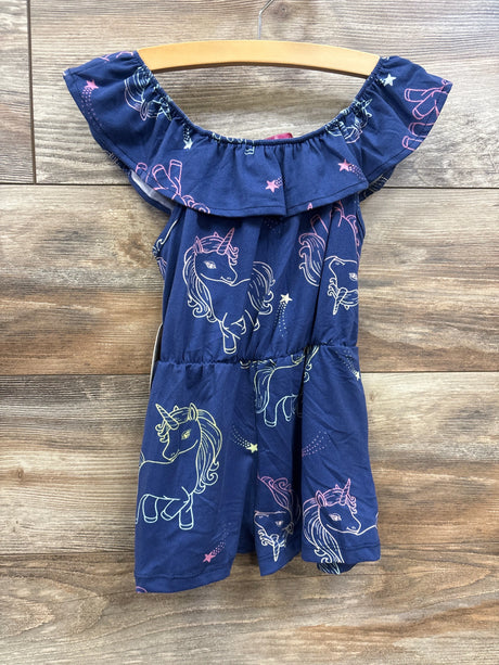 NEW Emma & Elsa Unicorn Romper Navy sz 4-5T - Me n Mommy To Be
