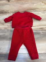 Cat & Jack Heart Print Sweatshirt & Bottoms Set Burgundy sz 3-6m