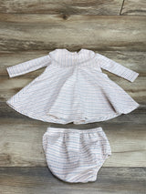 Bonnie Baby 2pc Long Sleeve Dress & Bloomers Pink sz 12m