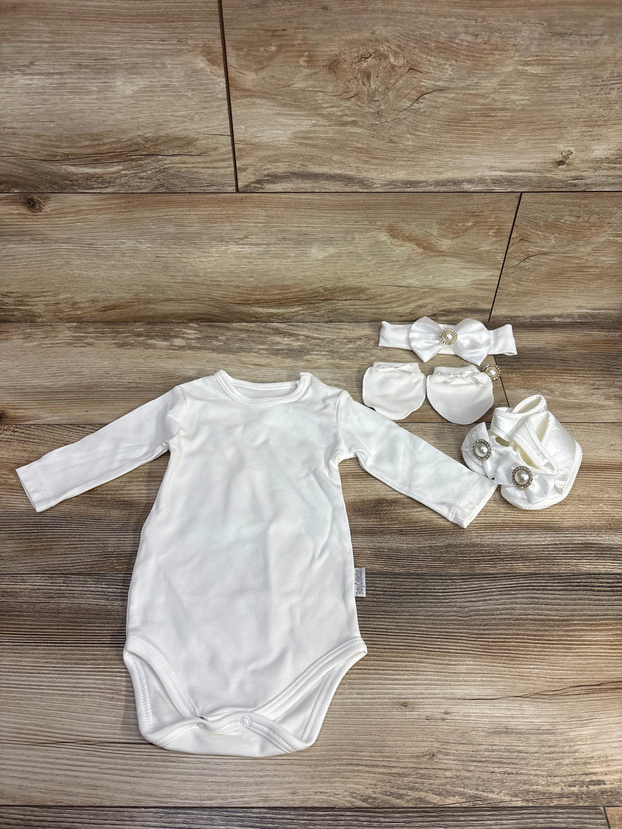 NEW Taffy Baby Christening 5pc Embroidered Dress Set White sz 6-9m