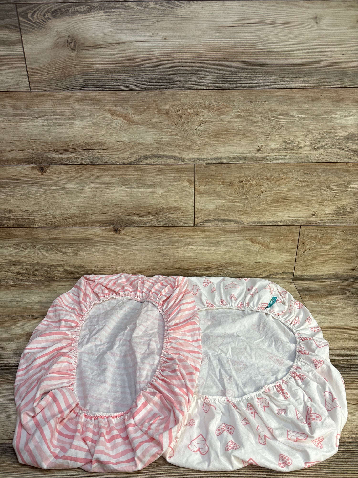 Biloban 2pk Fitted Bassinet Sheets White/Pink