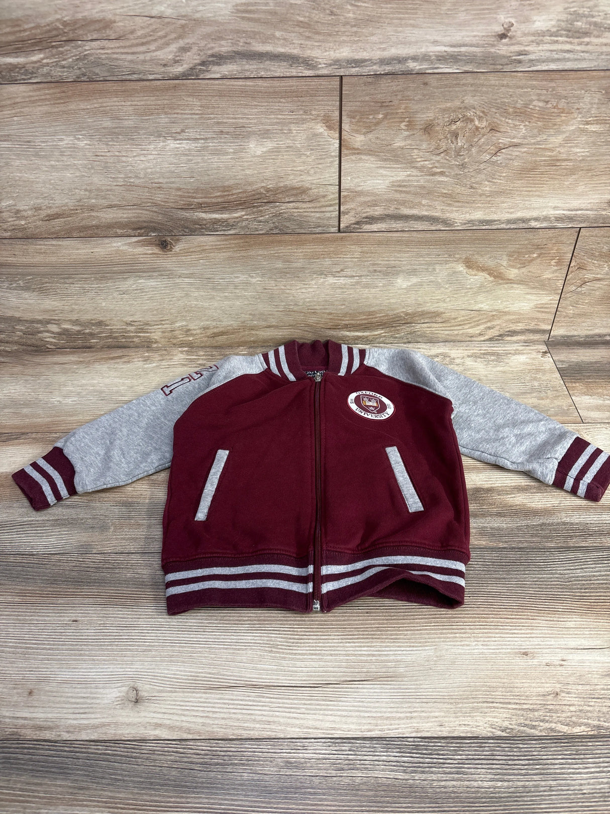 Oxford University Full Zip Varsity Jacket Grey sz 3-4T