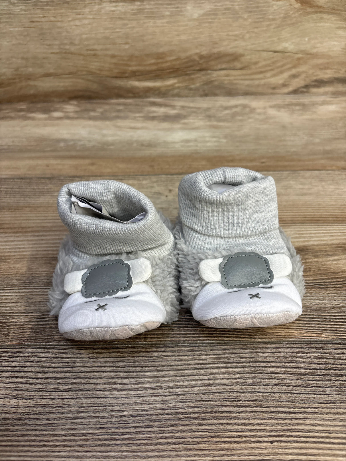 NEW Plush Lamb Non-Slip Crib Snow Booties, Gray sz 5c