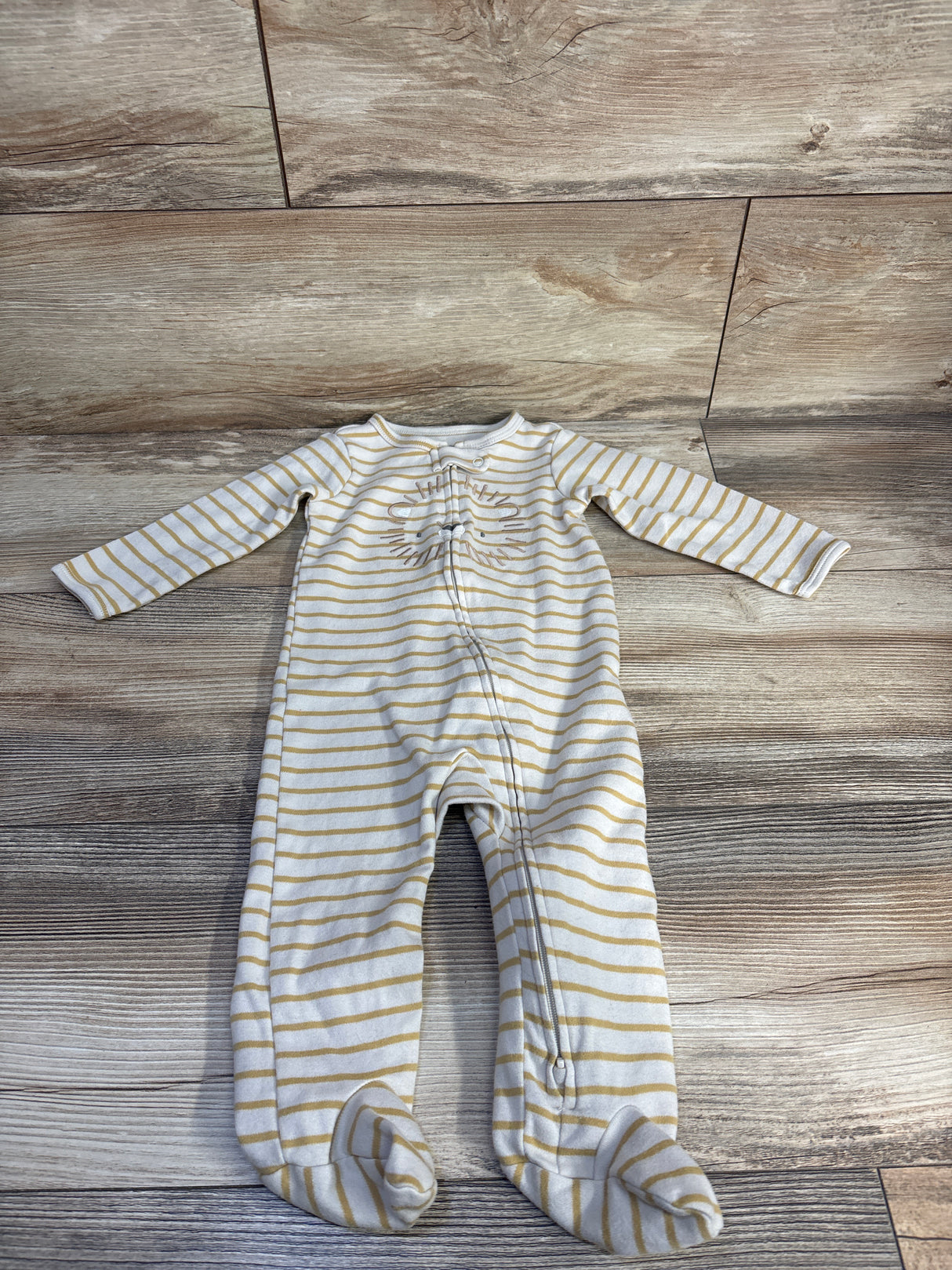 Carter's Striped Lion Sleeper Cream sz 9m