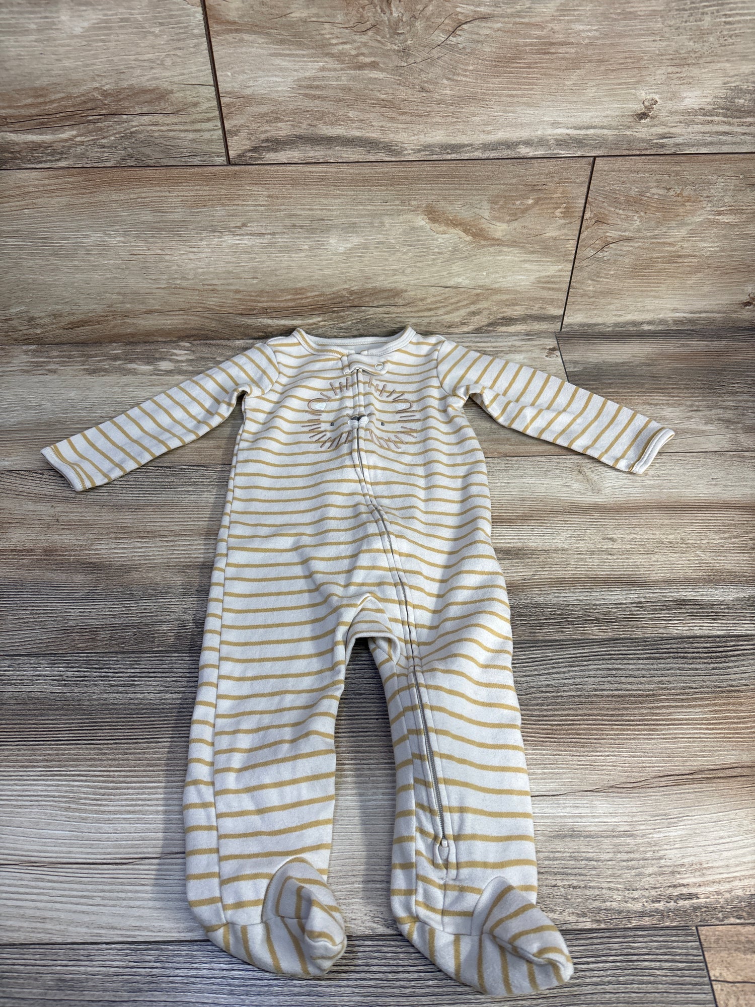 Carter's Striped Lion Sleeper Cream sz 9m