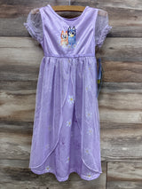 NEW Bluey and Bingo Lilac Purple Floral Satinet and Tulle Nightgown sz 4T