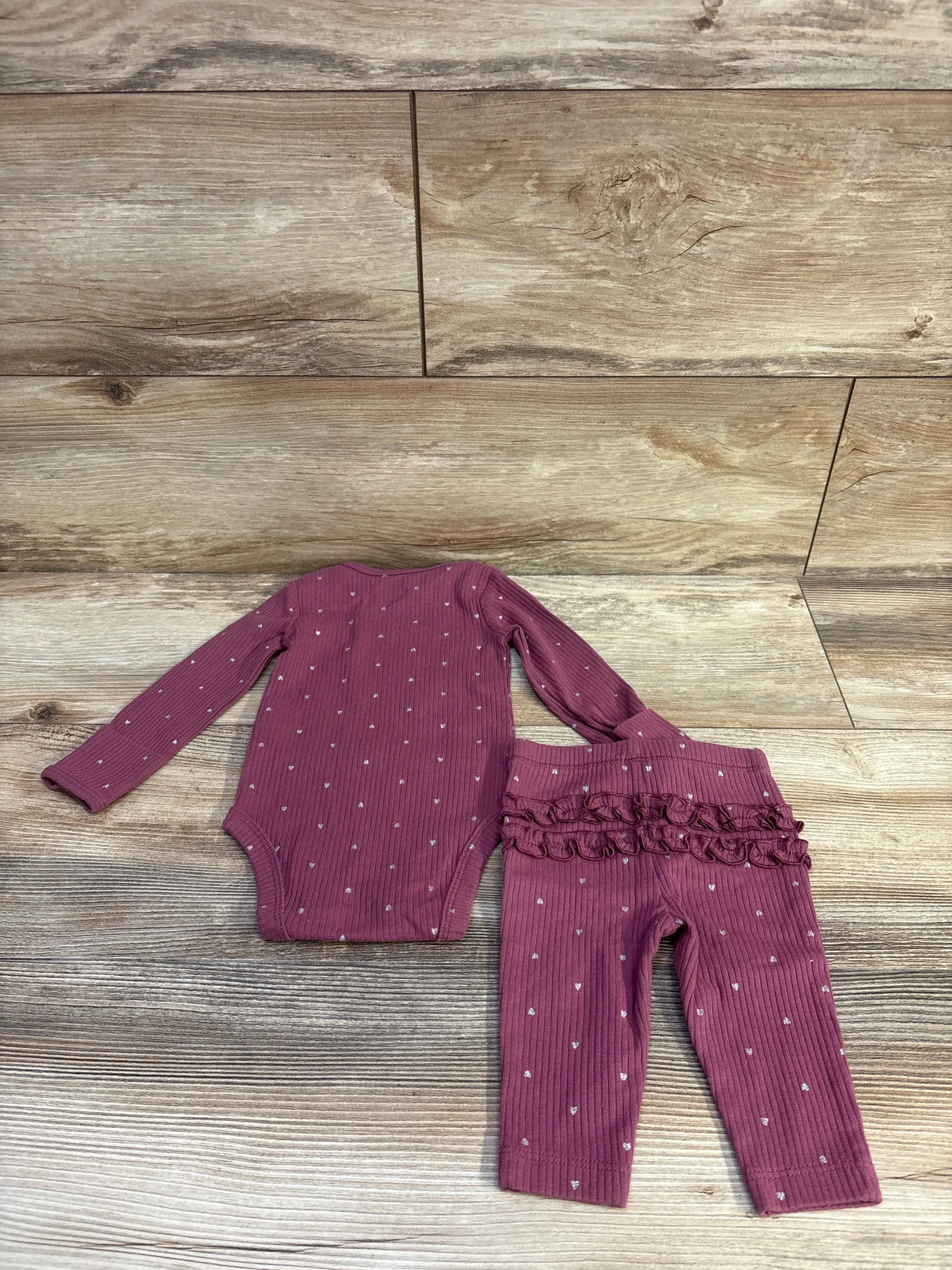 Carter's 2pc Ribbed Bodysuit & Pants Set Magenta sz 3m