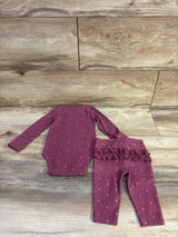 Carter's 2pc Ribbed Bodysuit & Pants Set Magenta sz 3m