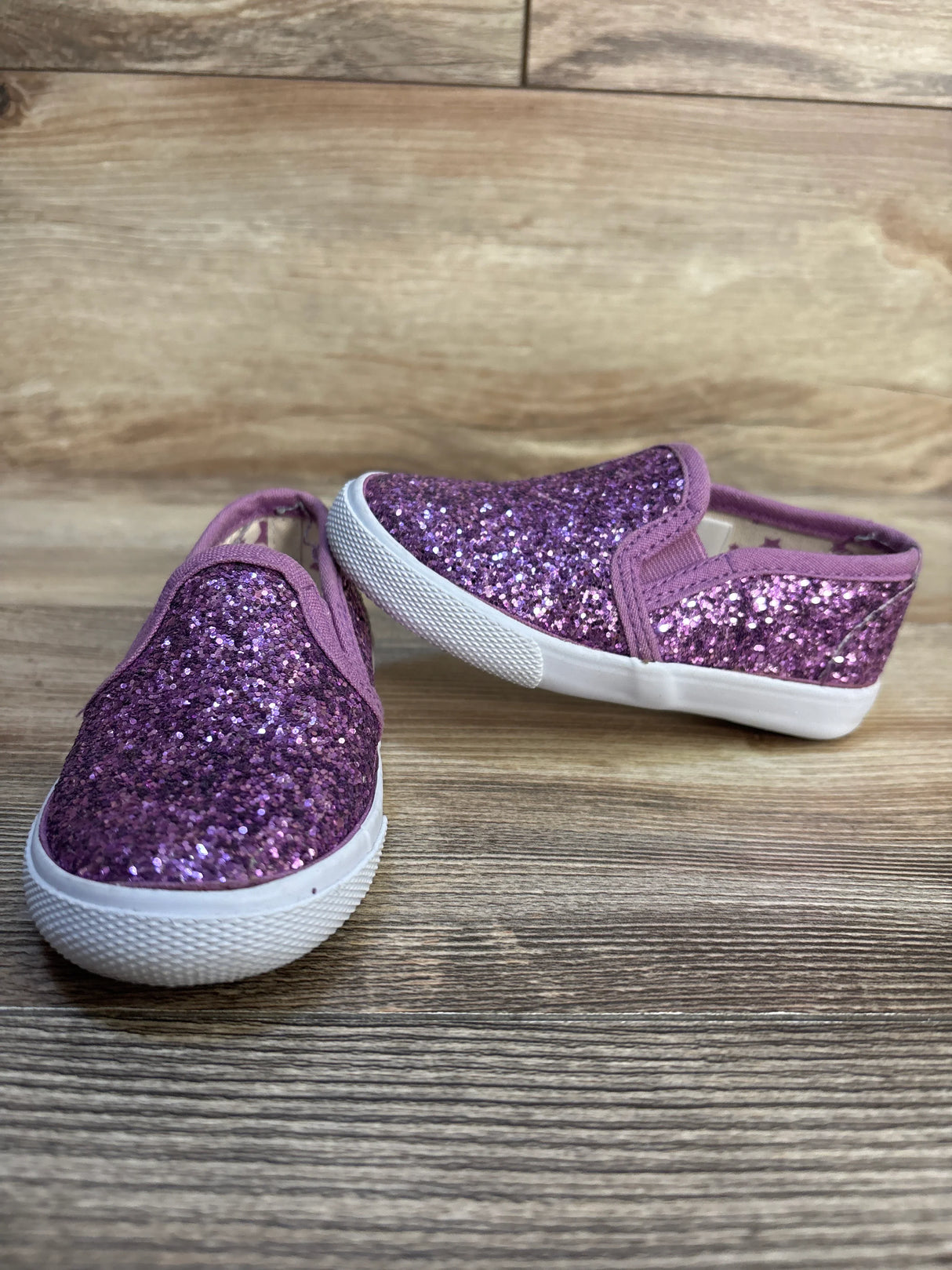 Cat & Jack Madigan Slip-On Glitter Sneakers Purple sz 6c