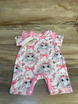 NEW Shein Easter Bunny Shortie Romper Pink sz 0-1m