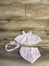 Baby On Board 3pc Gauze Top, Bloomers, & Headband Set White sz 0-3m