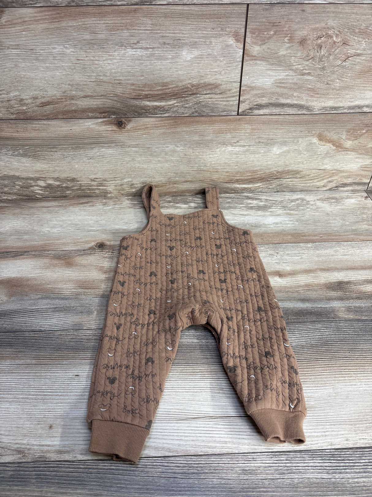 Disney Baby Ribbed Mickey Mouse Overalls Brown sz 6-9m