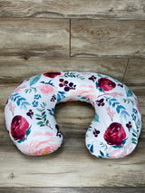 Boppy Nursing Pillow With Floral Cover Pink/White