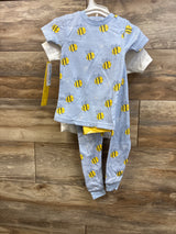 NEW Just One You 4pc Bee Pajama Set White/Blue sz 2T