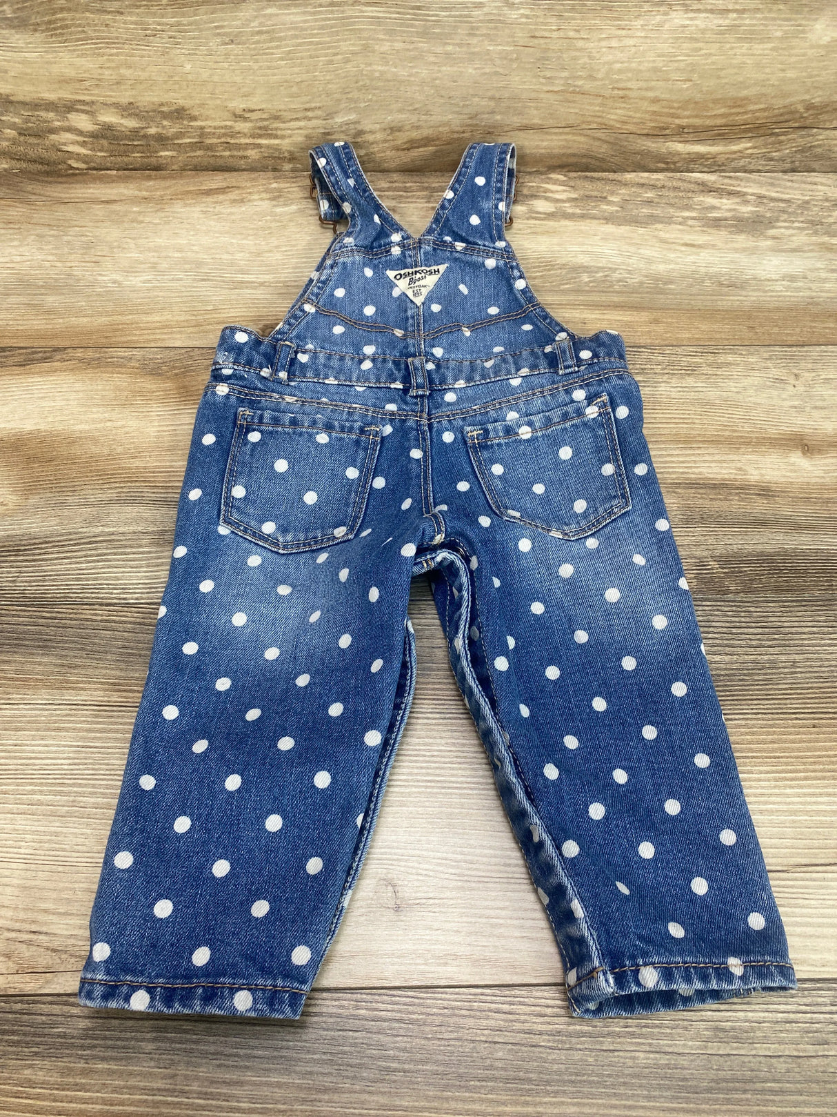 Oshkosh Denim Polka Dot Overalls Blue sz 9m