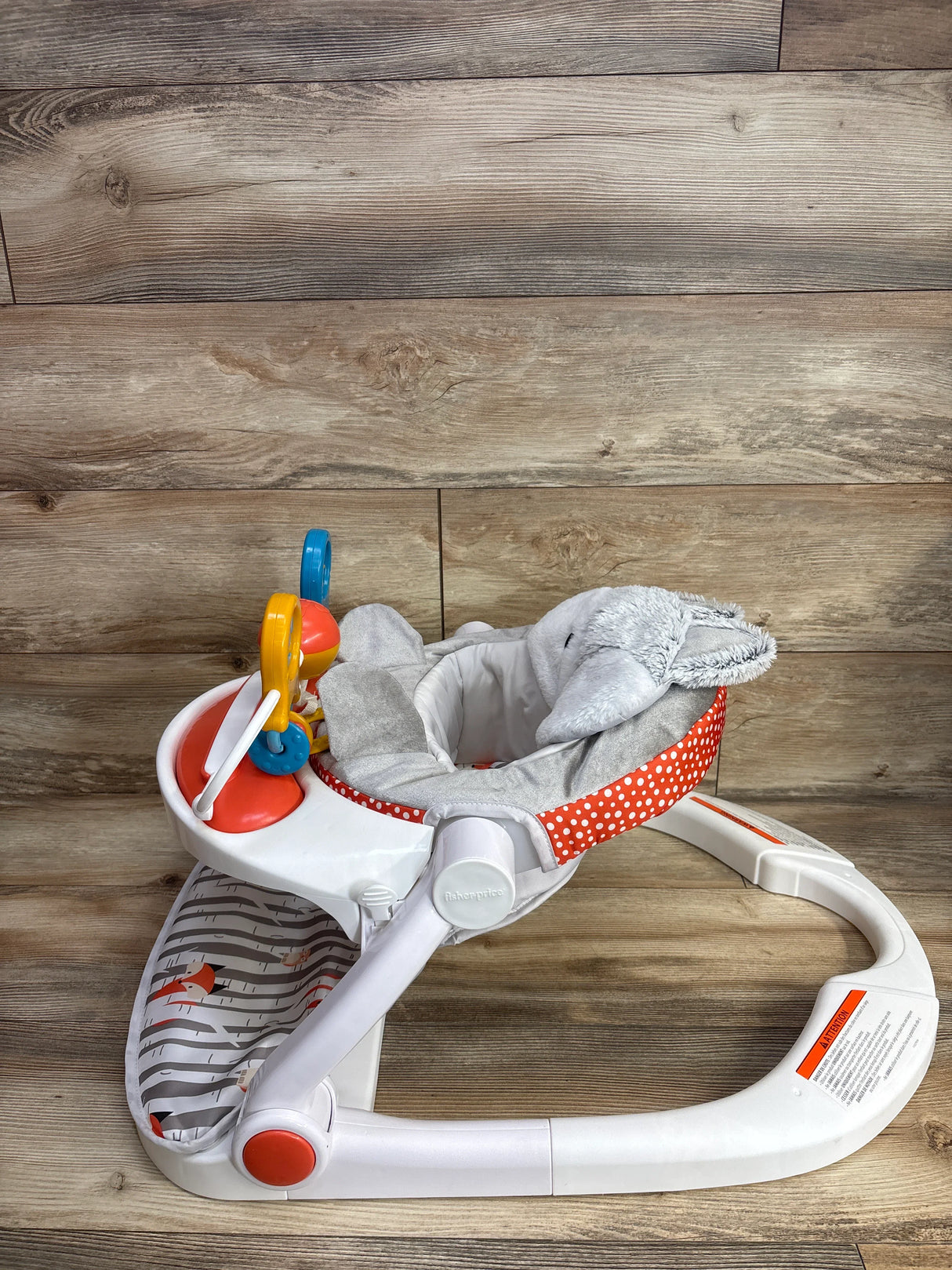 Fisher-Price Baby Deluxe Sit-Me-Up Floor Seat with Toy Bar - Fox