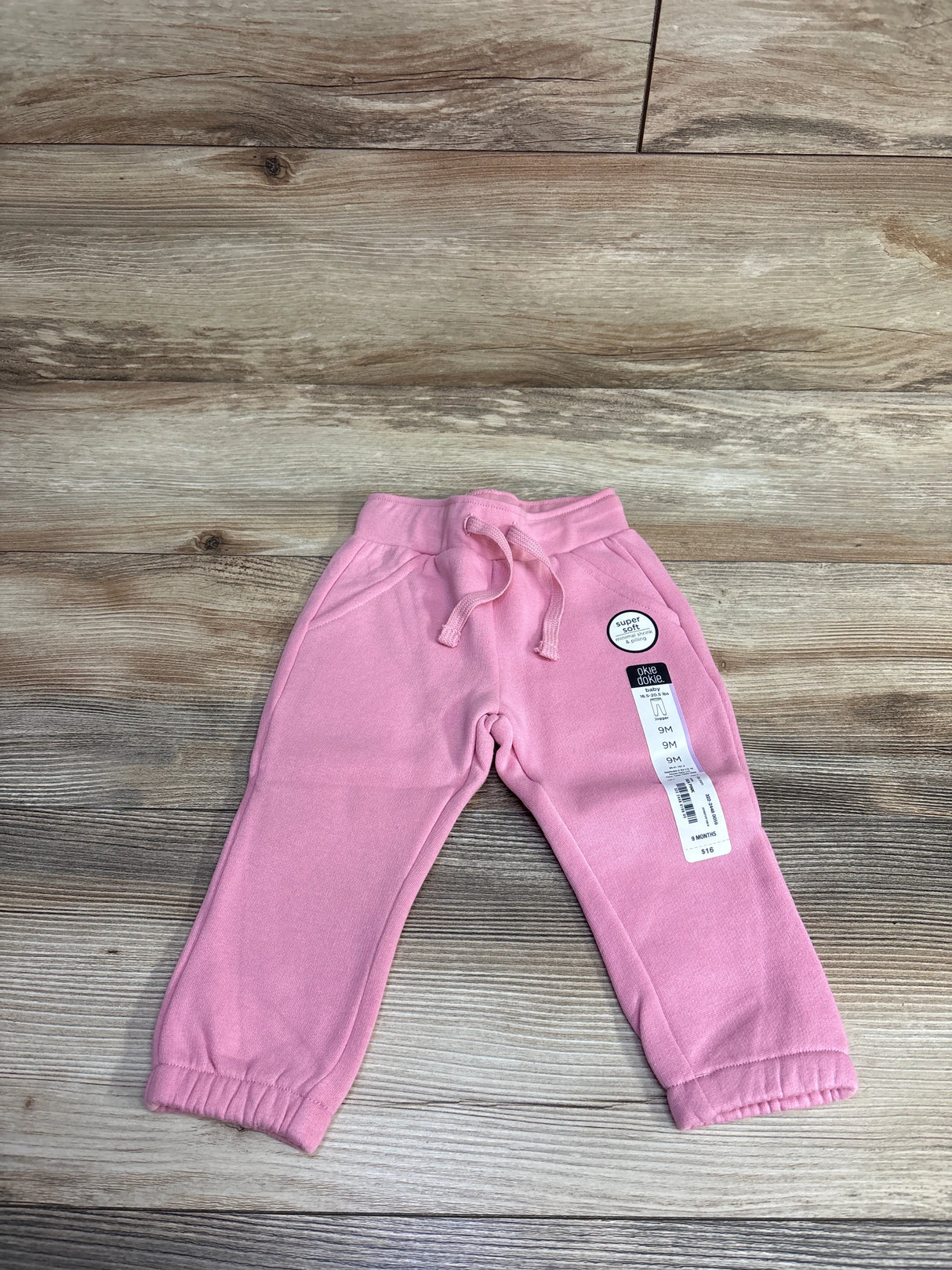 NEW Okie Dokie Sea Pink Joggers sz 9m