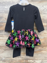NEW Counting Daisies 2pc Long Sleeve Hocus Pocus Sequin Tulle Dress Set Black sz 2T