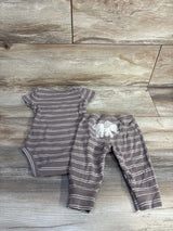 Carter's 2pc Striped Bodysuit & Pants Brown sz 6m - Me n Mommy To Be