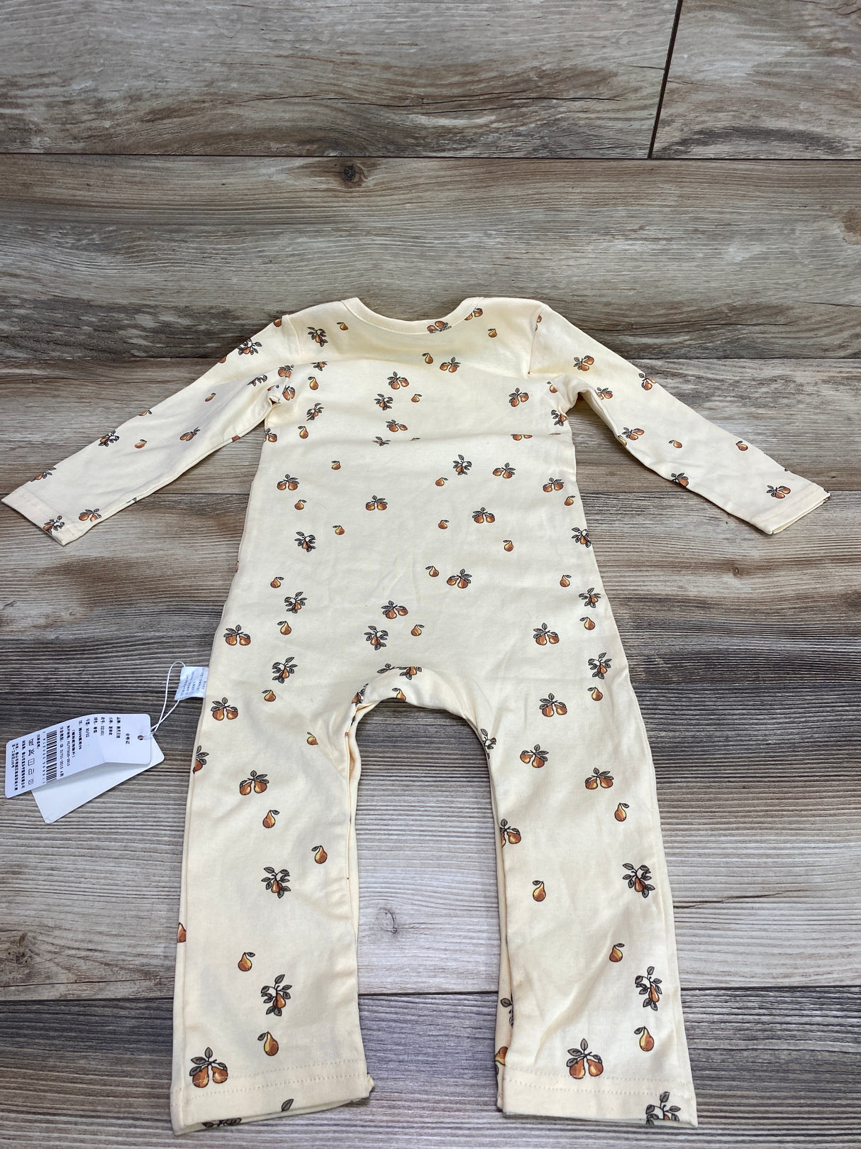 NEW Hayebeva Pear Print Coverall Yellow sz 12-18m