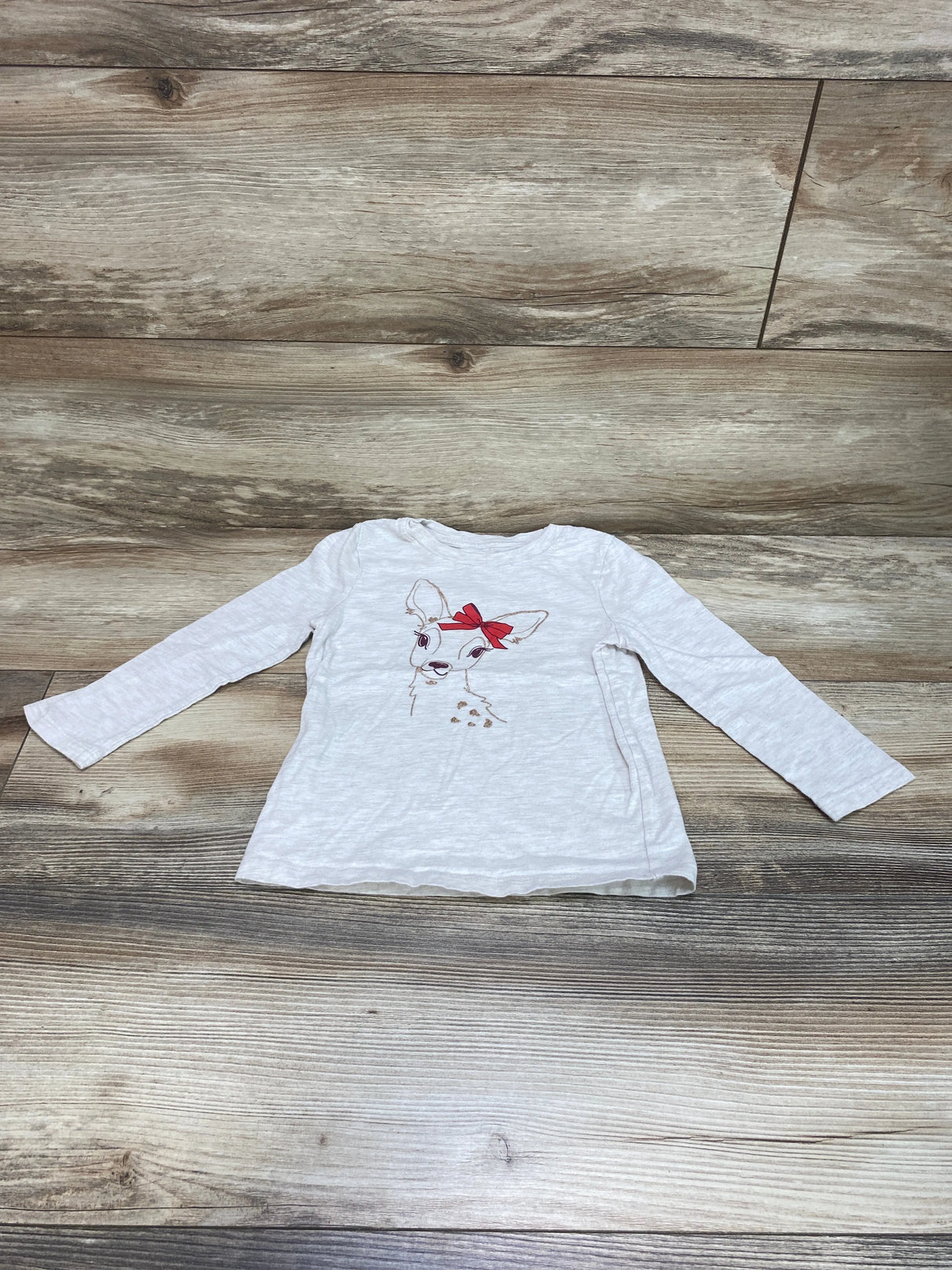 Cat & Jack Deer Shirt Oatmeal sz 3T