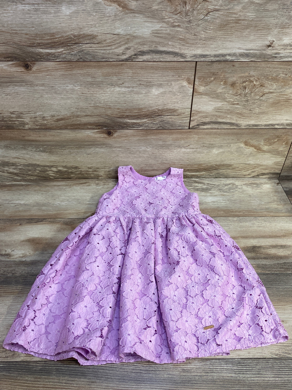 Tahari Girls Floral Lace Dress Purple sz 5T