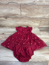 Daisy Fuentes 2pc Tulle Dress & Bloomers Set Maroon sz 24m