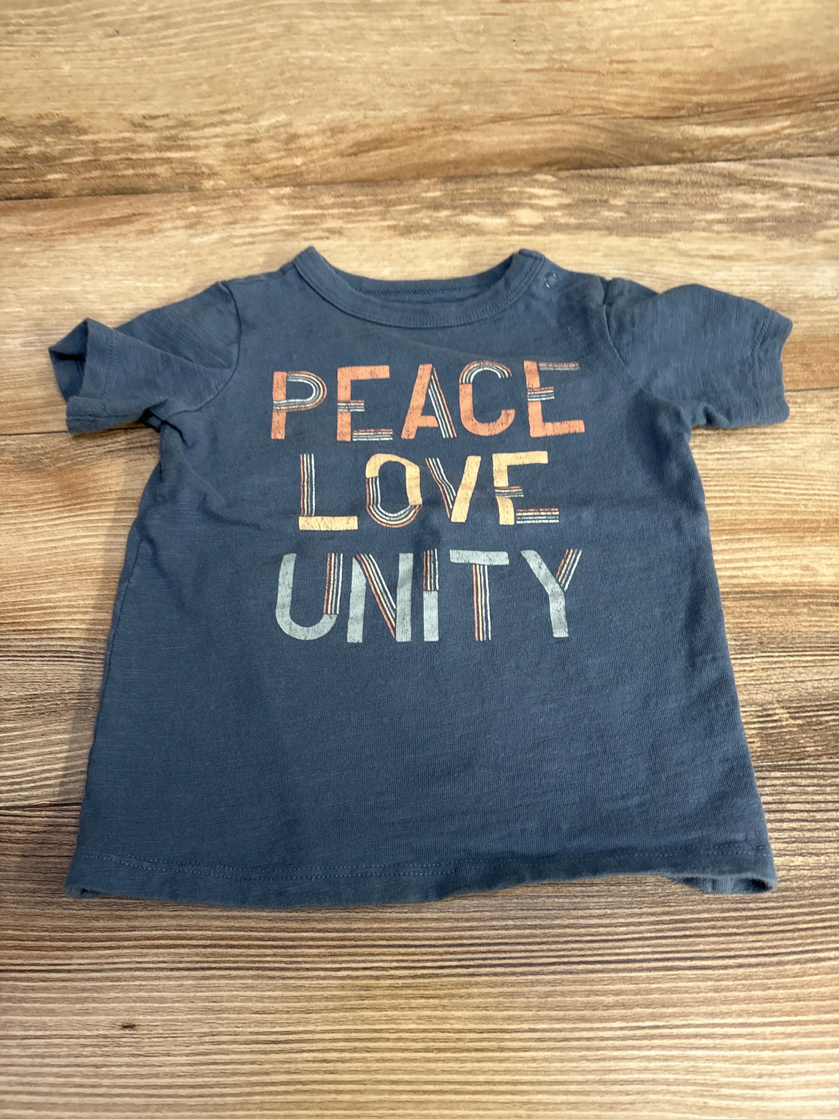 Little Co. Peace Love Unity Shirt Blue sz 18m