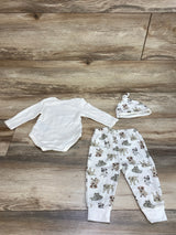 Baby Essentials 3pc My Best Friend Has Paws Bodysuit Set White sz 6m