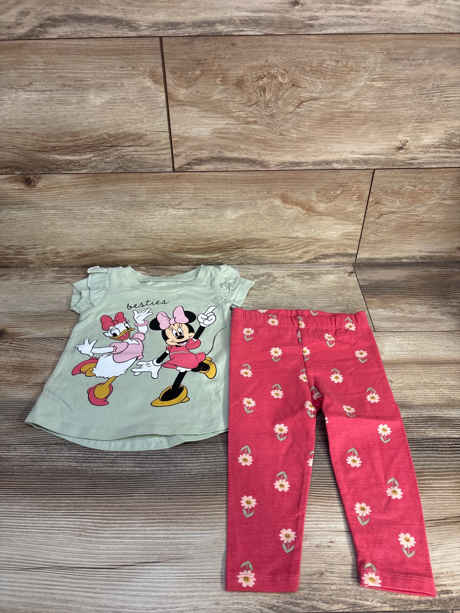 NEW Disney Jr 2pc Besties Shirt & Leggings Green sz 12m