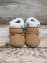 NEW Surprize By Stride Rite Faux Fur Crib Booties Tan Sz 3c/4c