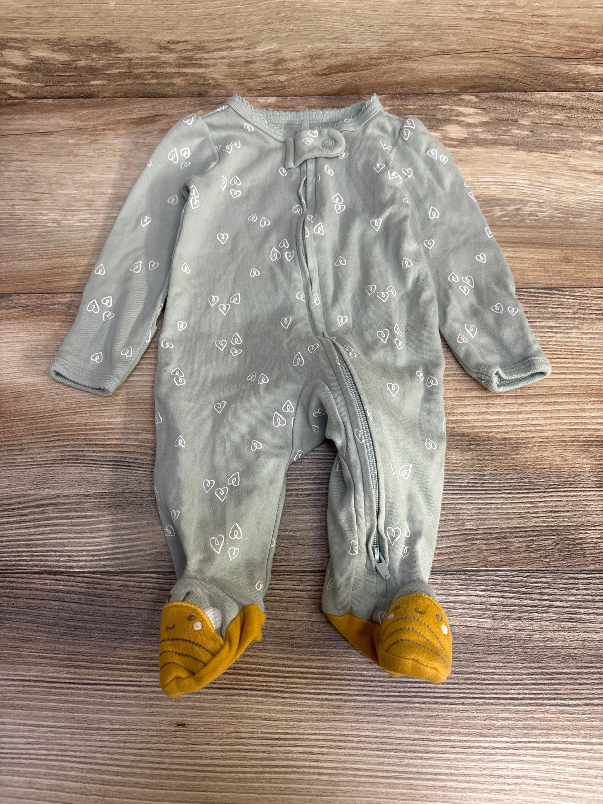 Carter's Heart Print Sleeper Green sz Newborn - Me n Mommy To Be