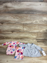 NEW Just One You 3pc Dress Coat & Bodysuit Set Grey sz Newborn