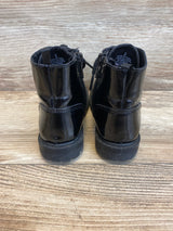 Old Navy Patent Leather Combat Boots Zip Black Sz 9c