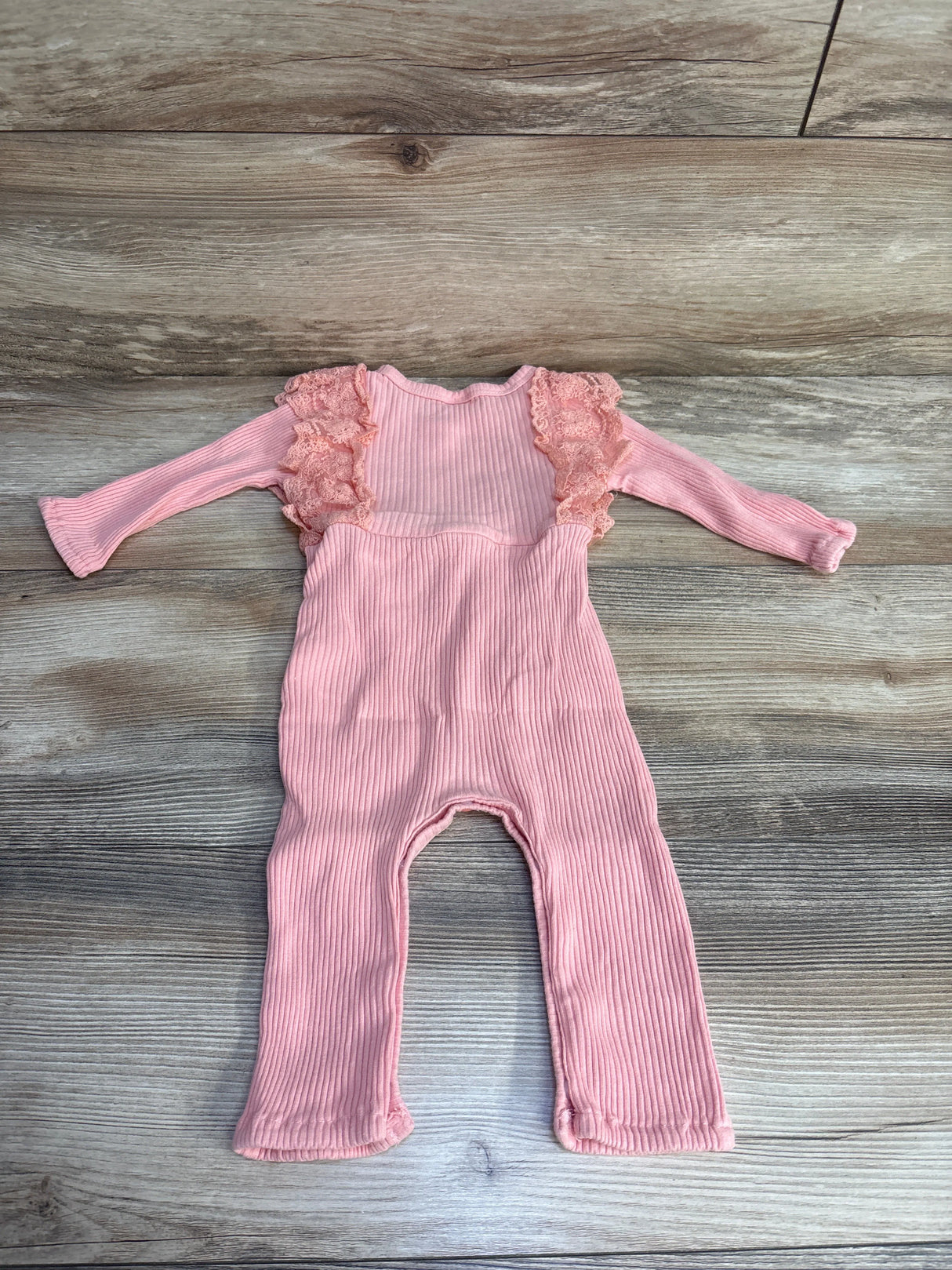 Ribbed Ruffle Coverall Pink sz 6-9m - Me n Mommy To Be
