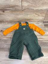 Carhartt Quilted Overalls & Long Sleeve Bodysuit 2pc Set sz 9m