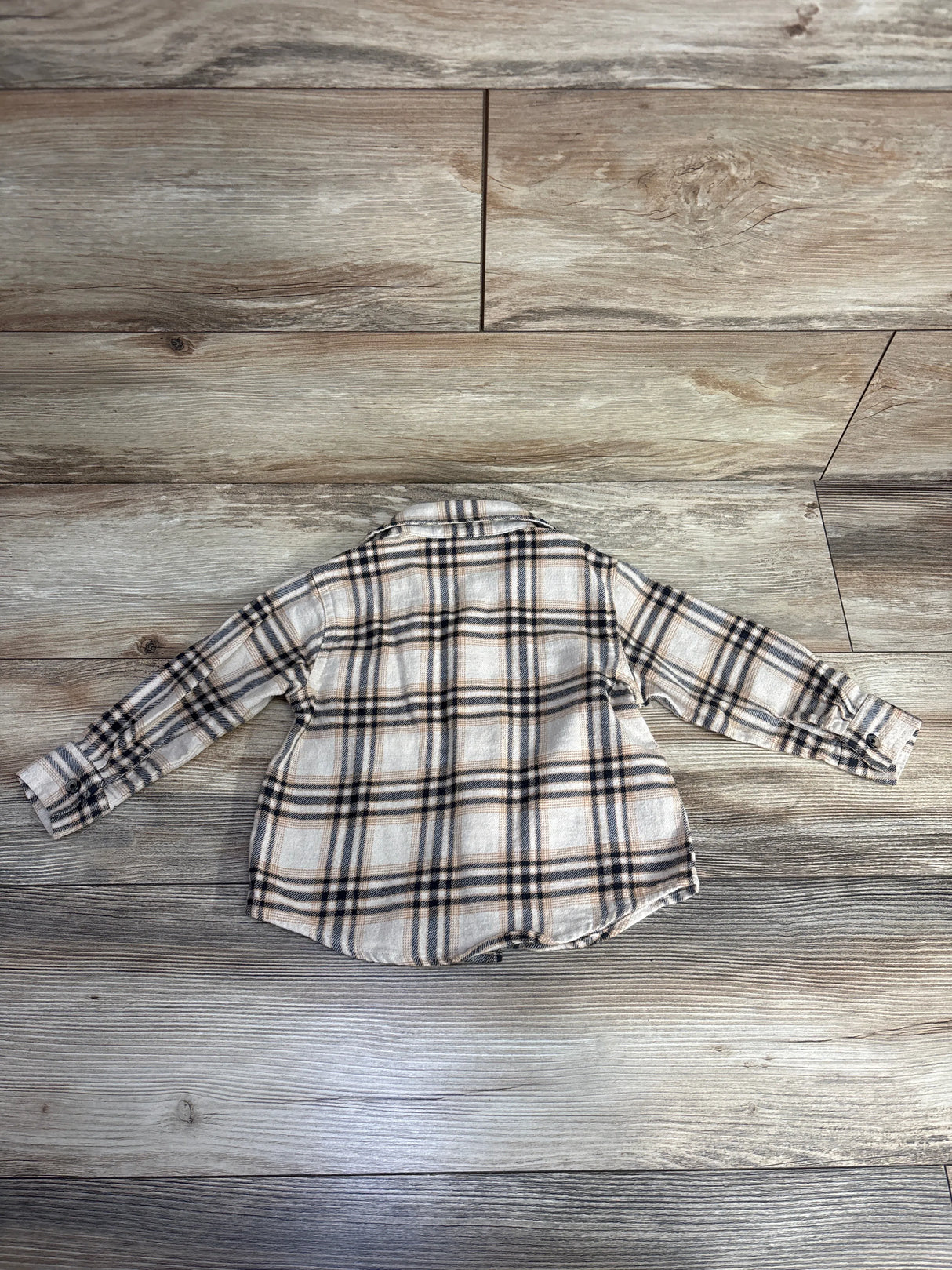 Old Navy Plaid Flannel Tan sz 2T