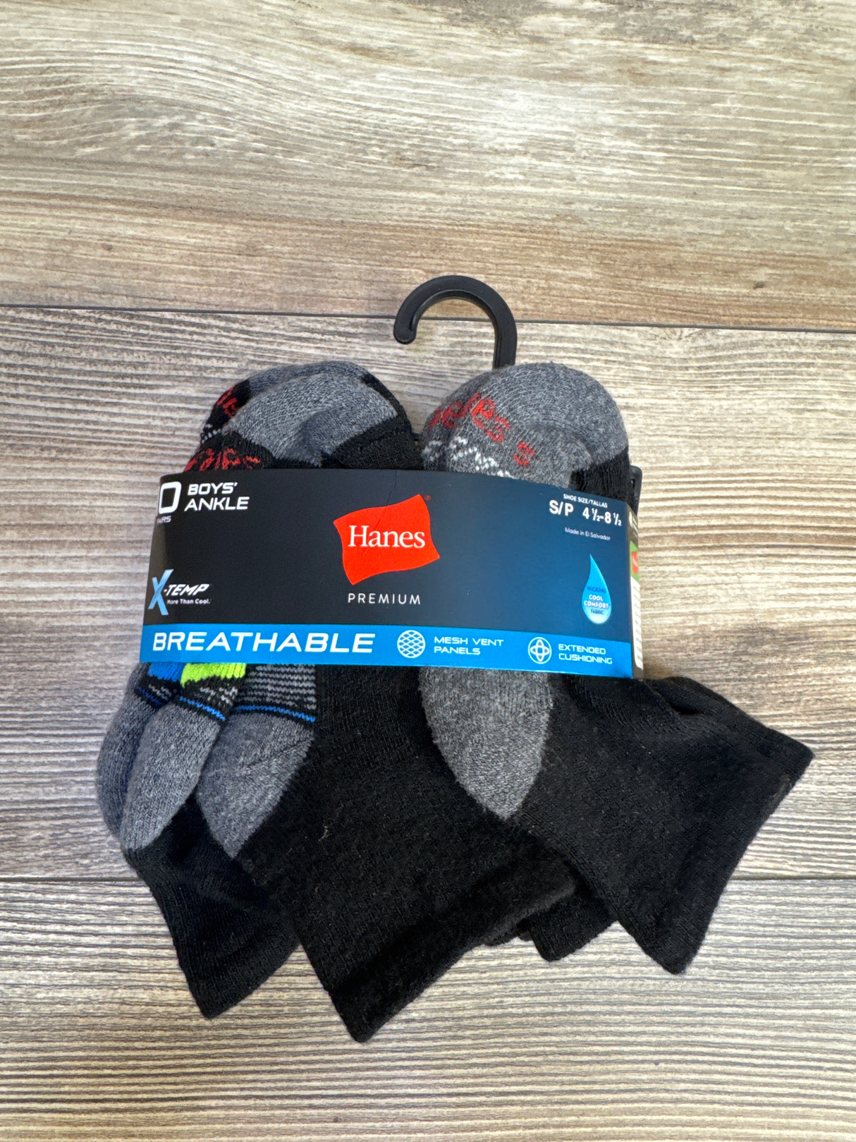 NEW Hanes Premium X-Temp Boys' Ankle Socks 10pk sz S/4.5c-8.5c