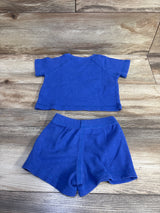Baby Gap 2pc Waffle Knit Shirt & Shorts Set Blue sz 12-18m