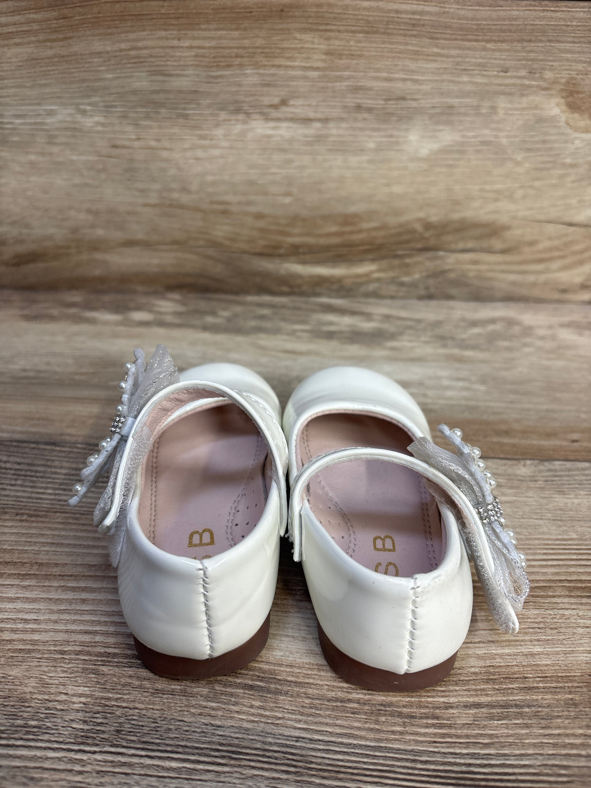 QSB Patent Leather Mary Jane Flats White sz 7c