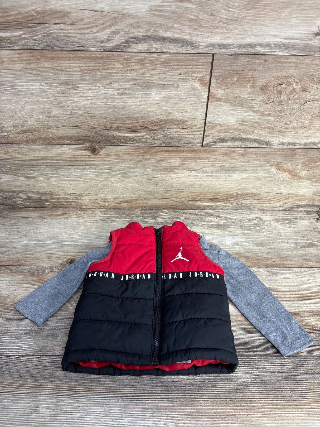 Air Jordan Long Sleeve Shirt & Puffer Vest 2pc Set Grey sz 9m